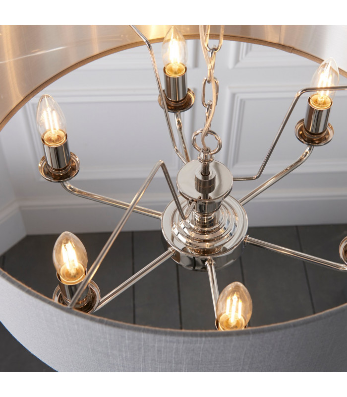 Highclere Cylindrical Pendant Light Bright Nickel Plate-3