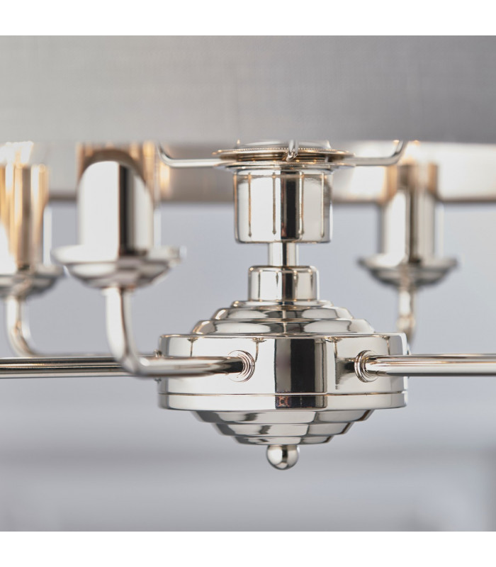 Highclere Cylindrical Pendant Light Bright Nickel Plate-4