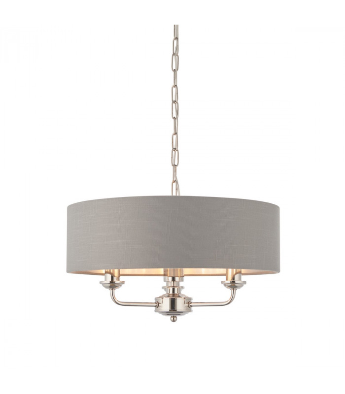 Highclere Cylindrical Pendant Light Bright Nickel Plate