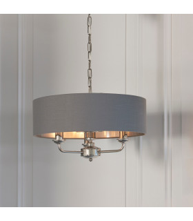 Highclere Cylindrical Pendant Light Bright Nickel Plate-1