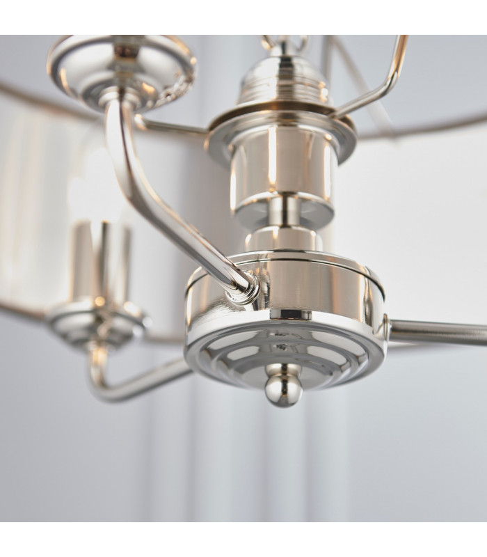 Highclere Cylindrical Pendant Light Bright Nickel Plate-4