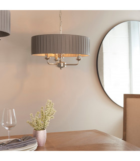 Highclere Single Shade Pendant Light Bright Nickel Plate-1