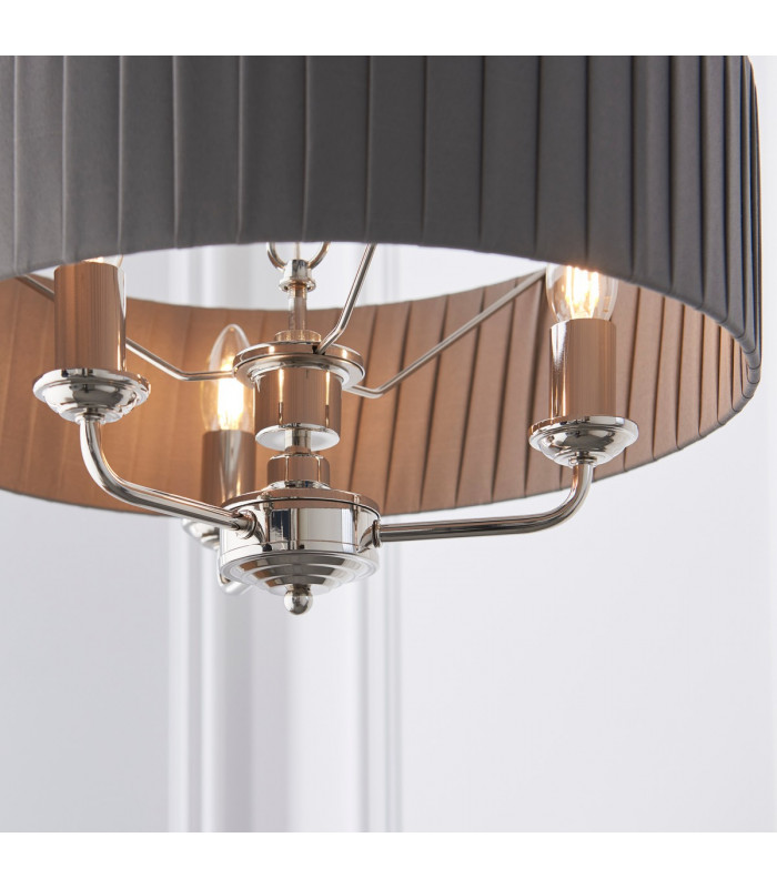 Highclere Single Shade Pendant Light Bright Nickel Plate-4