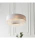 Malmesbury Single Pendant Light Silver Grey Fabric-1