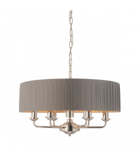 Highclere Single Shade Pendant Light Bright Nickel Plate