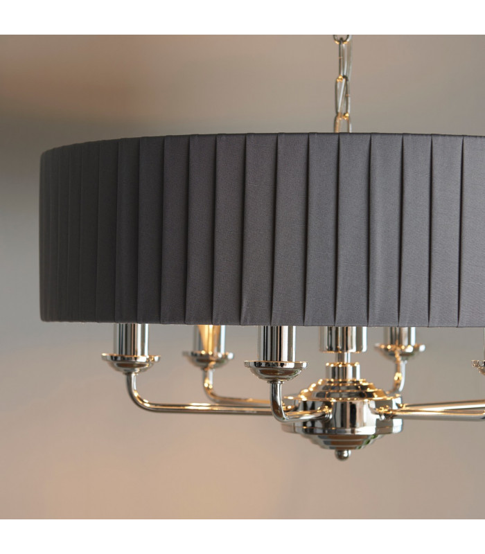 Highclere Single Shade Pendant Light Bright Nickel Plate-3