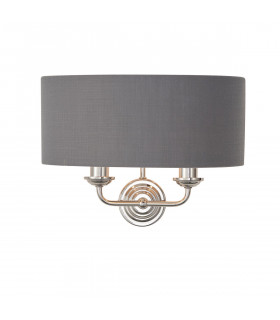 Highclere Shade Wall Lamp Bright Nickel Plate