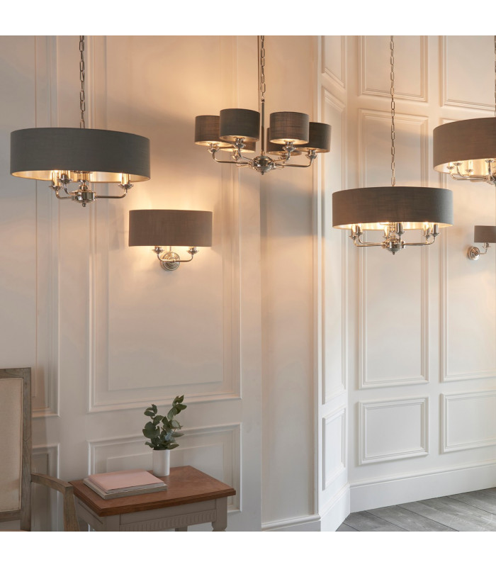Highclere Shade Wall Lamp Bright Nickel Plate-2