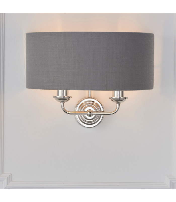 Highclere Shade Wall Lamp Bright Nickel Plate-5