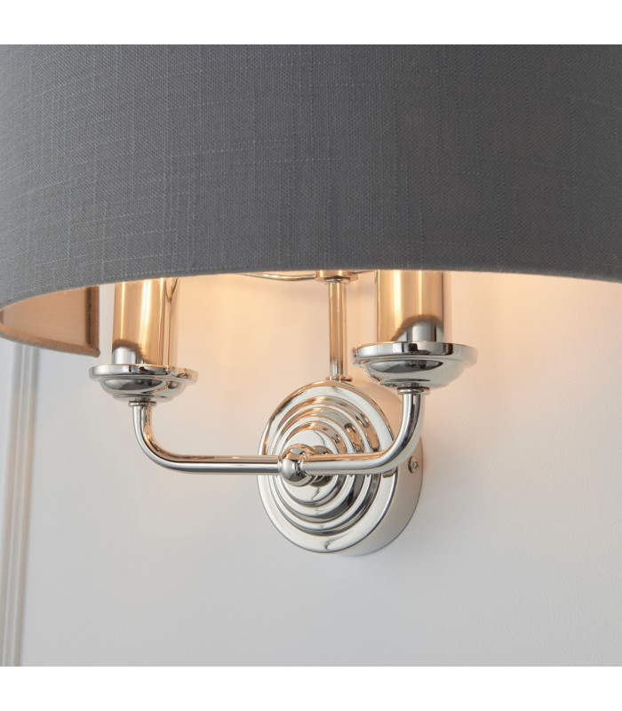 Highclere Shade Wall Lamp Bright Nickel Plate-6