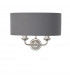 Highclere Shade Wall Lamp Bright Nickel Plate, Charcoal Fabric