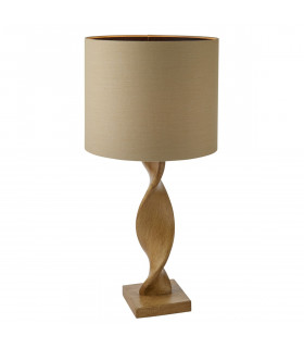 Abia Table Lamp Oak Effect Resin