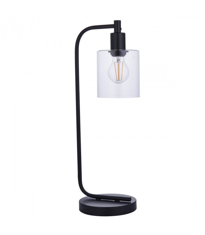 Toledo Complete Table Lamp Matt Black, Clear Glass