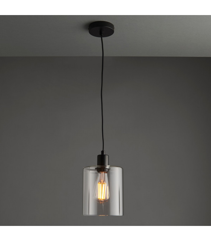 Toledo Single Pendant Light Matt Black-2