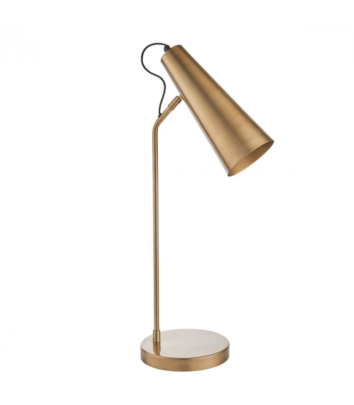 Karna Task Table Lamp Antique Brass, Gold Effect Paint