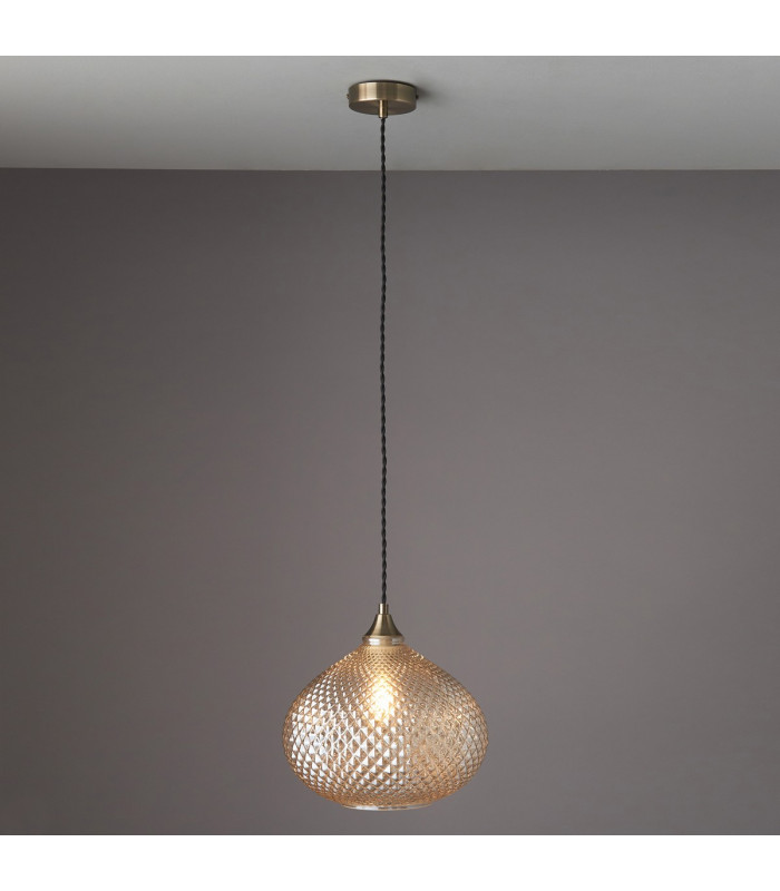 Livia Single Pendant Light Champagne Glass-1