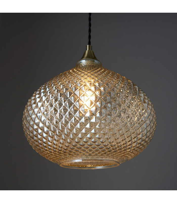 Livia Single Pendant Light Champagne Glass-3