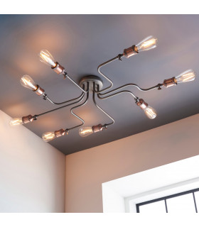 Hal Large Industrial Style Multi Arm Flush Light-1