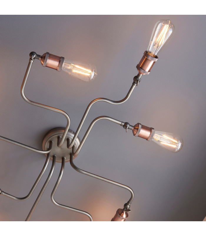 Hal Large Industrial Style Multi Arm Flush Light-5