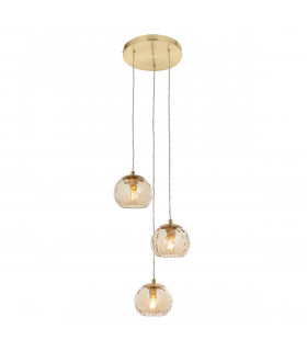 Dimple Modern Cluster 3 Light Pendant Brushed Brass