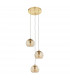 Dimple Modern Cluster 3 Light Pendant Brushed Brass-5