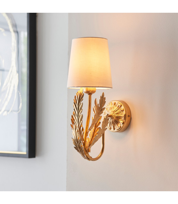 Delphine Decorative Gold Layered Leaf Wall Lamp-1
