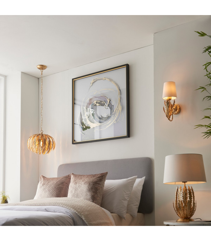 Delphine Decorative Gold Layered Leaf Wall Lamp-2