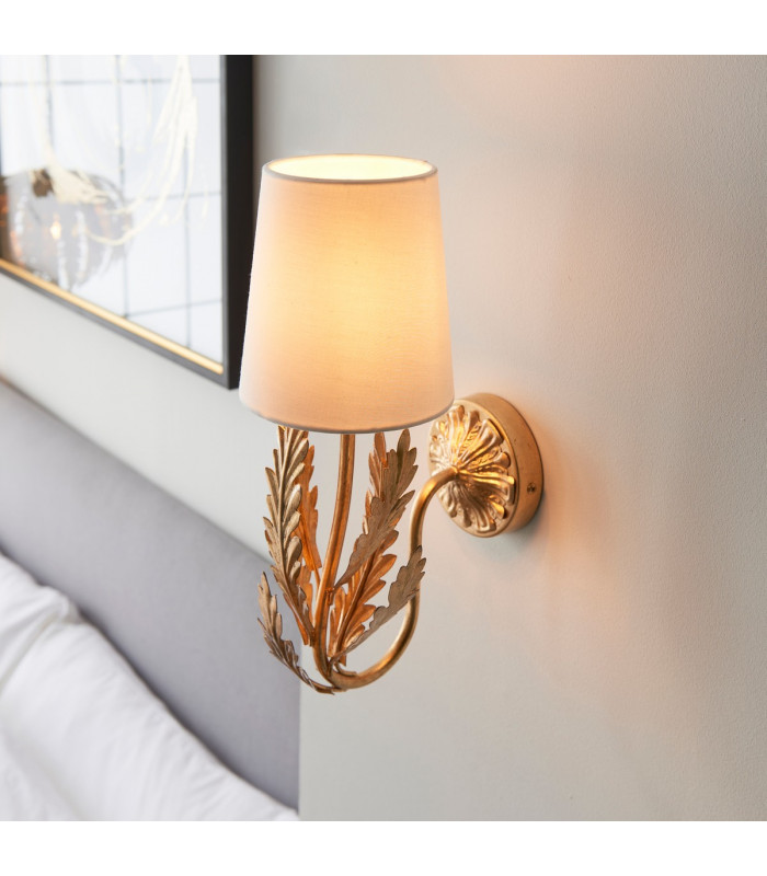 Delphine Decorative Gold Layered Leaf Wall Lamp-5