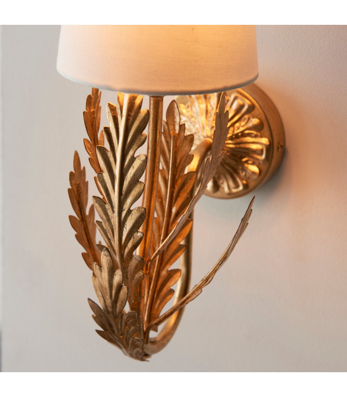Delphine Decorative Gold Layered Leaf Wall Lamp-6