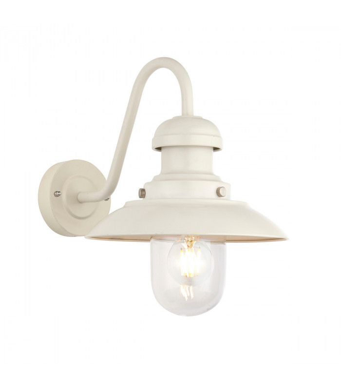 Hereford Traditional Outdoor Dome Wall Light Gloss Stone Painted Finish Glass Shade