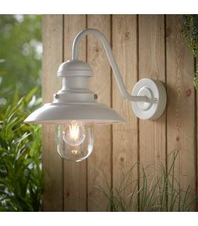 Hereford Traditional Outdoor Dome Wall Light Gloss Stone Painted Finish Glass Shade-1