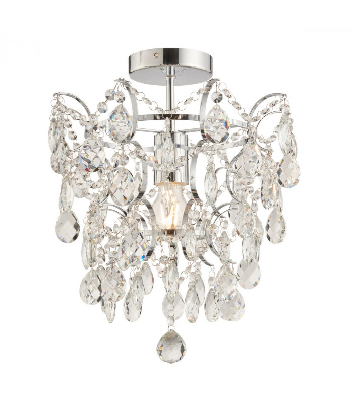 Alisona Elegant Decorative Bathroom Semi Flush Chandelier Chrome Plated