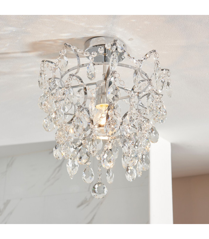 Alisona Elegant Decorative Bathroom Semi Flush Chandelier Chrome Plated-1