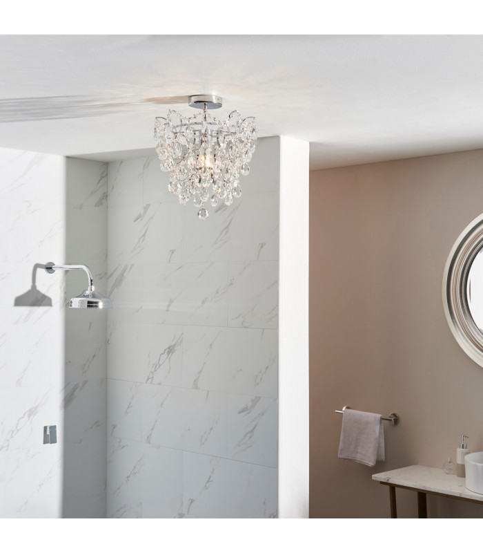 Alisona Elegant Decorative Bathroom Semi Flush Chandelier Chrome Plated-3