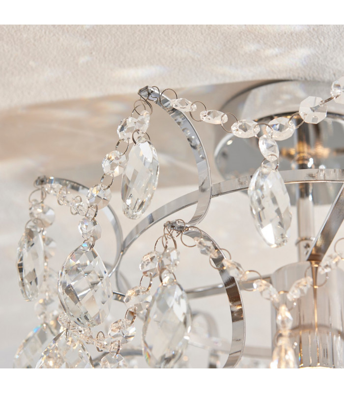 Alisona Elegant Decorative Bathroom Semi Flush Chandelier Chrome Plated-6