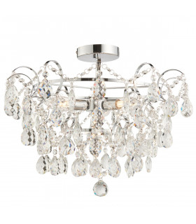 Alisona Elegant Decorative Bathroom Semi Flush 4 Light Chandelier Chrome Plated