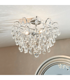 Alisona Elegant Decorative Bathroom Semi Flush 4 Light Chandelier Chrome Plated-1