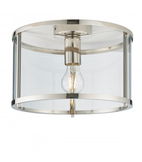 Hopton Cylindrical Ceiling Light Bright Nickel