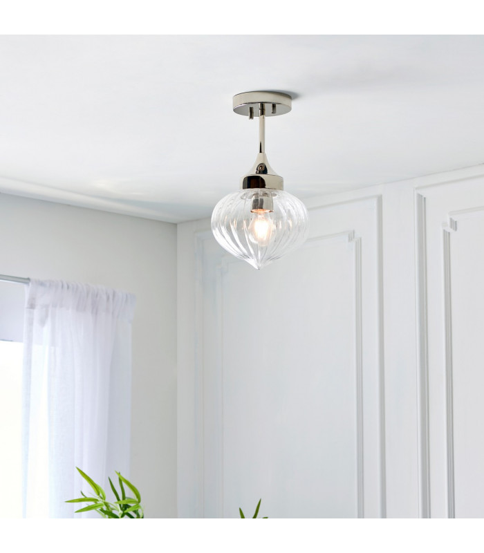 Addington Classic Semi Flush Ceiling Pendant Light Polished Nickel-3