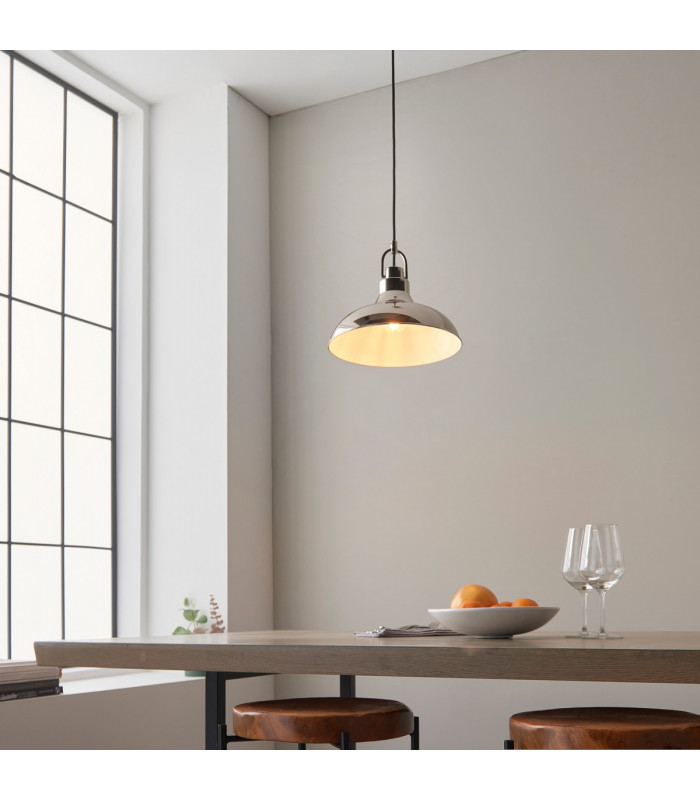 Crofton Dome Ceiling Pendant Light Polished Nickel-3