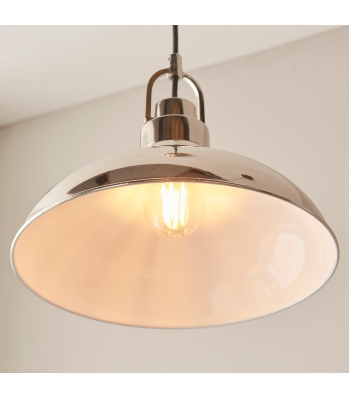 Crofton Dome Ceiling Pendant Light Polished Nickel-4