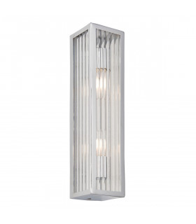 Newham Outdoor Contemporary 2 Light Wall Lamp Chrome