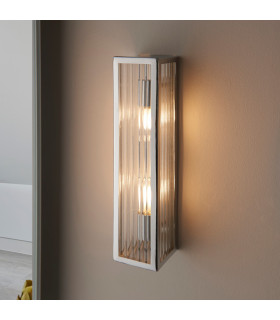 Newham Outdoor Contemporary 2 Light Wall Lamp Chrome-1