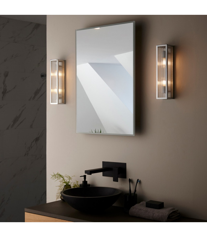 Newham Outdoor Contemporary 2 Light Wall Lamp Chrome-3