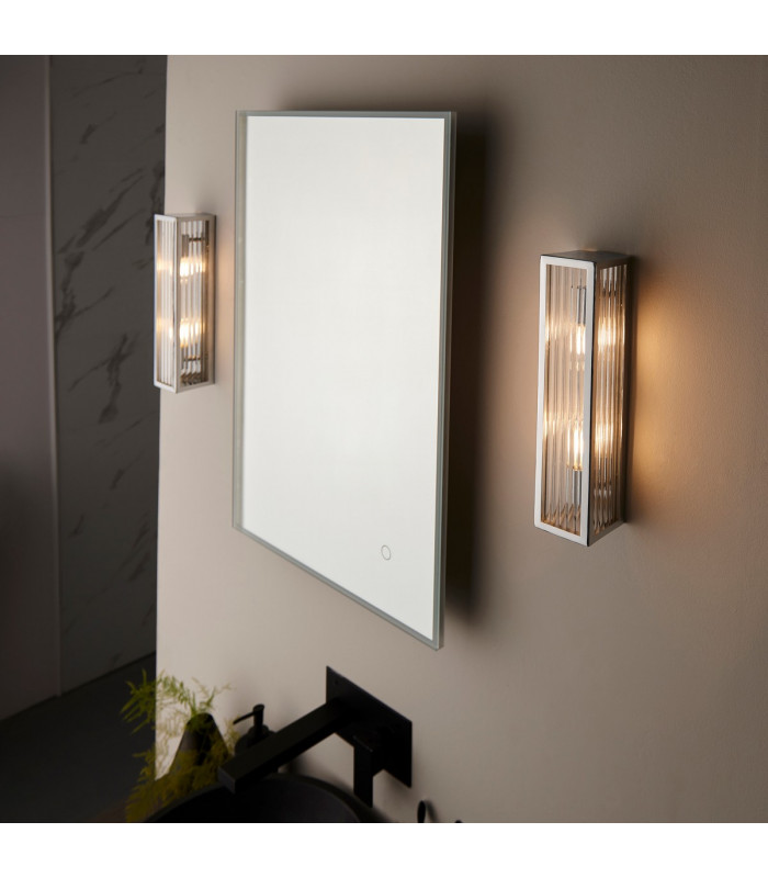 Newham Outdoor Contemporary 2 Light Wall Lamp Chrome-4