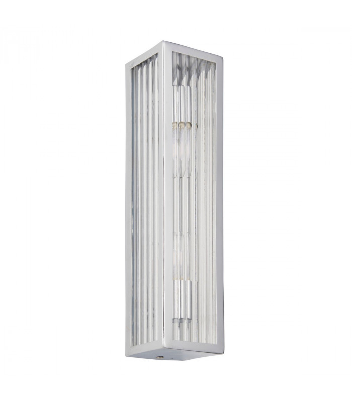 Newham Outdoor Contemporary 2 Light Wall Lamp Chrome-6