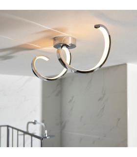 Astral Modern Integrated LED Bathroom Semi Flush Light Chrome-1