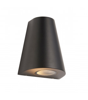 Helm Modern Outdoor Integrated LED Down Wall Light Textured Black Finish