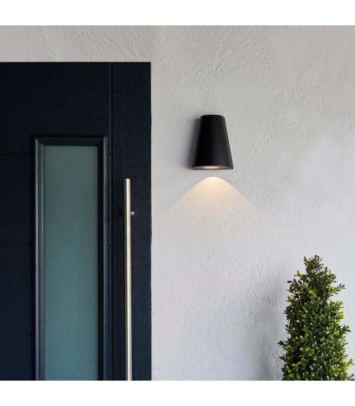 Helm Modern Outdoor Integrated LED Down Wall Light Textured Black Finish-4