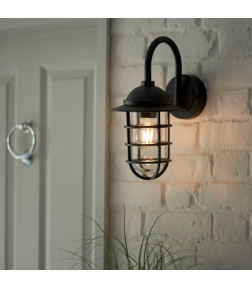 Port Classic Outdoor Cage Wall Light Textured Black-1
